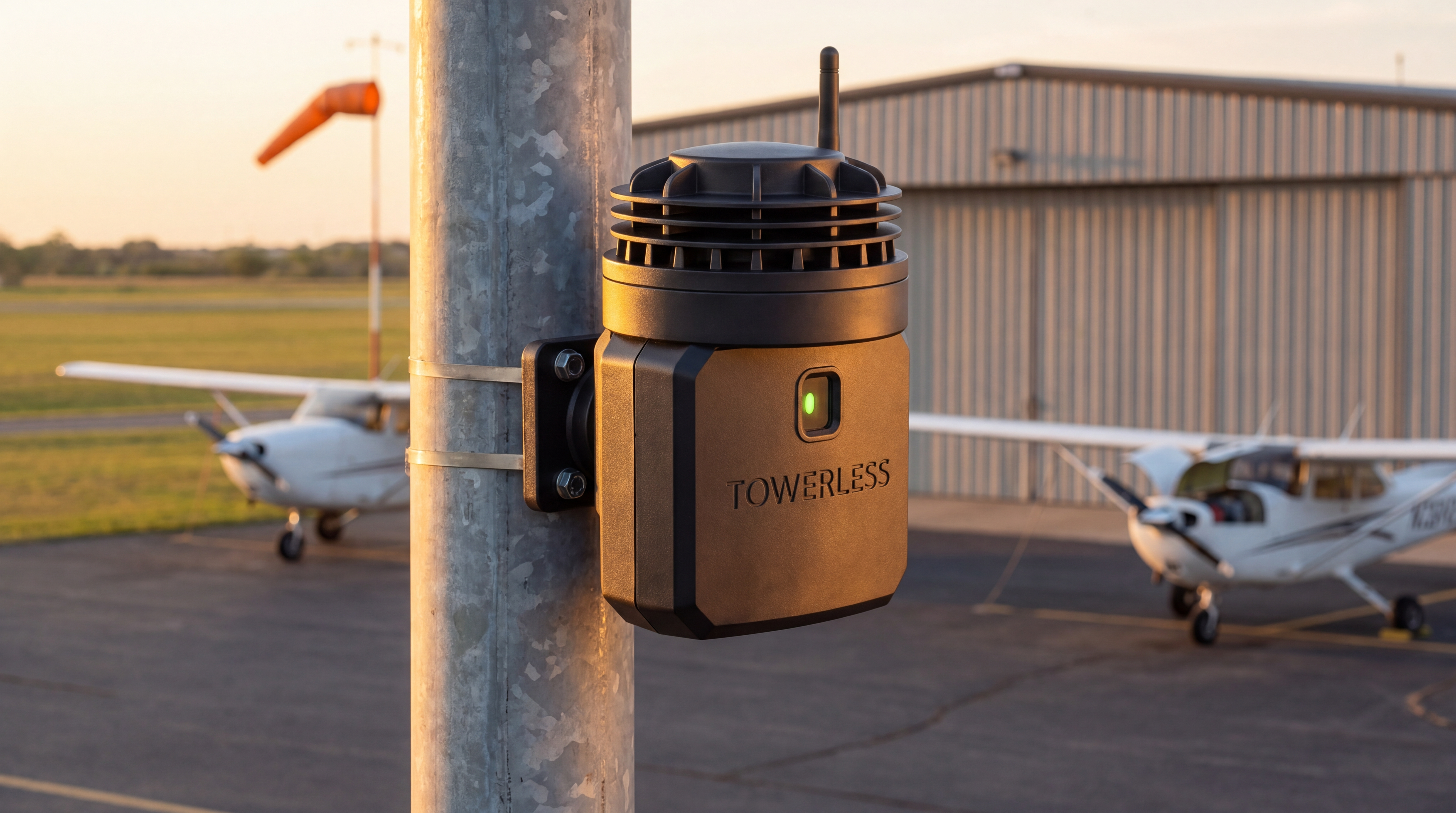 Sentinel overlooking aircraft outside a hangar